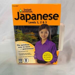 Instant Immersion Japanese Levels 1 2 3 PC Mac Software DVD Audio Course Box Set